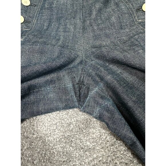 Vtg Iena Pants Womens 38 US Medium Blue Denim Wide Leg Cropped Sailor Na… - Picture 8 of 14